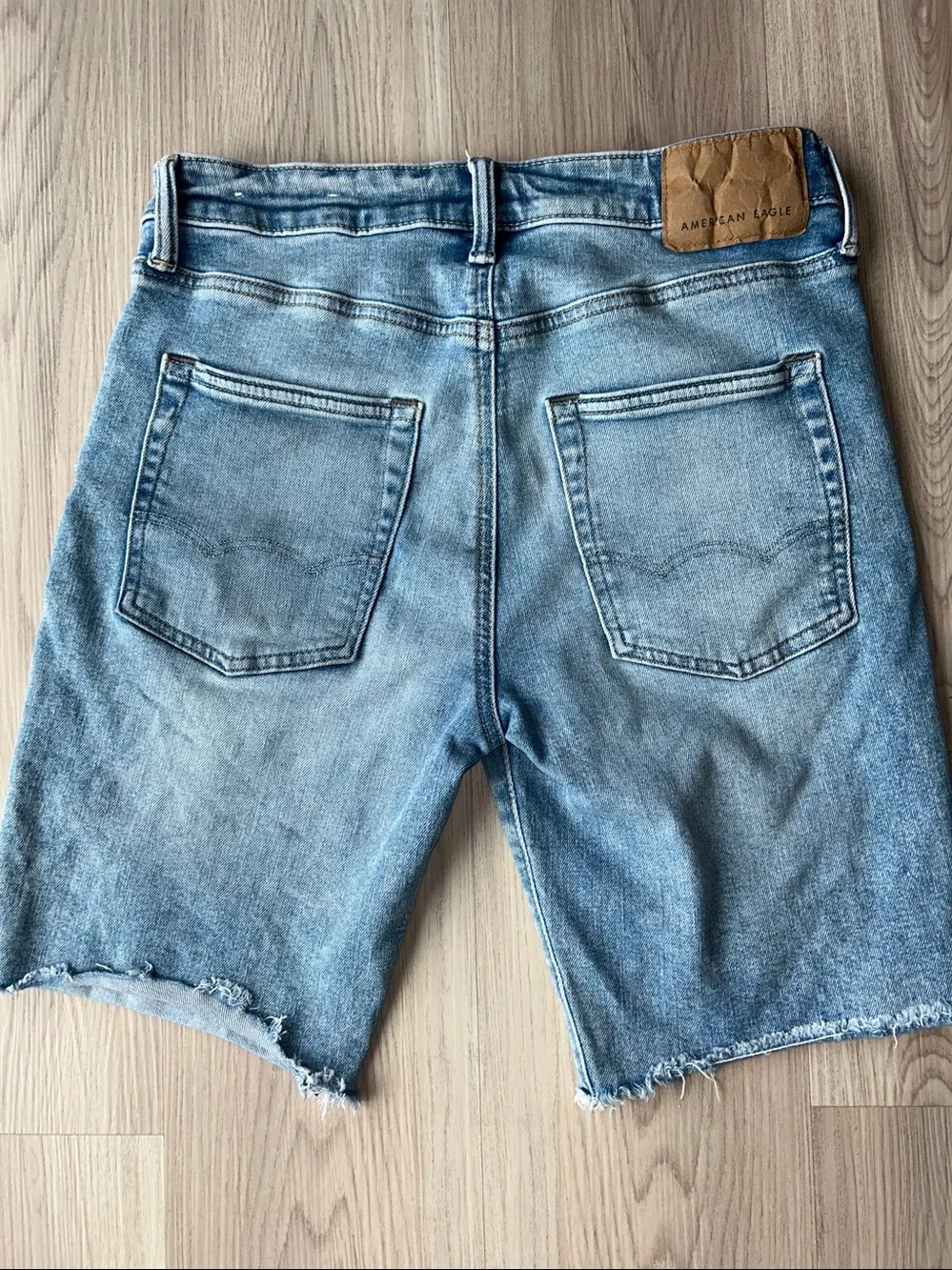 American Eagle Next Level Airflex Distressed Denim Men's/Unisex Shorts 30 Blue